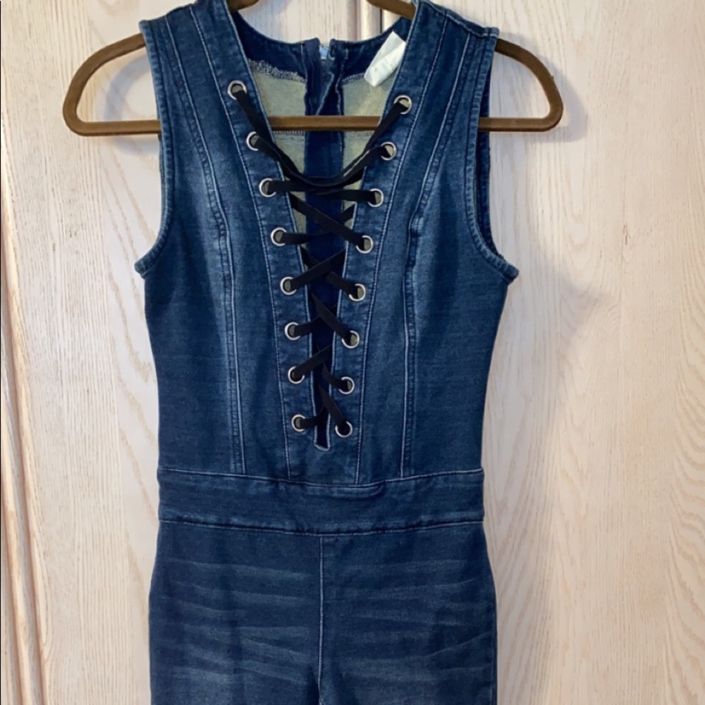 Stretchy Denim Jumpsuit